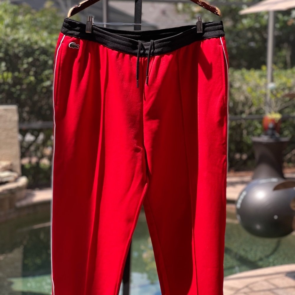 LACOSTE MENS SPORT RUN-RESISTANT TRACK PANTS‎ (XXL) XH1557 RED